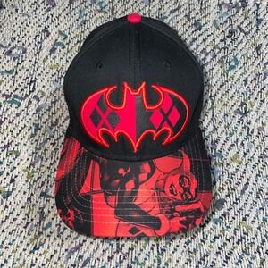 DC Comics Batman Harley Quinn black red Logo Sublimation Print Bill Snapback cap